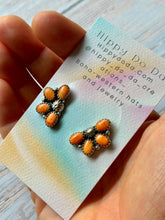 Load image into Gallery viewer, Spiny Oyster Cluster Sterling Silver Post Earrings
