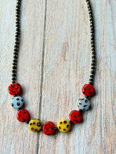 Load image into Gallery viewer, Vintage Inspired Czech Glass Bead Ladybug Necklace
