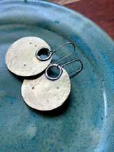 Load image into Gallery viewer, Hammered Boho Star Brass Disk Dangles
