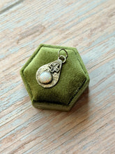 Load image into Gallery viewer, Oxidized Australian Opal and Cross Sterling Silver Pendant
