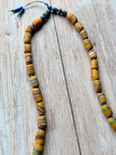Load image into Gallery viewer, Autumn Refresh Vintage Sunflower Yellow Swirl Trade Beads Necklace
