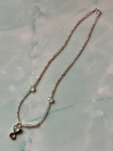 Load image into Gallery viewer, Aquamarine and Tiny Quartz Gemstone Necklace
