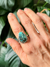 Load image into Gallery viewer, Morenci Turquoise Sterling Silver Ring, size 8.75
