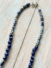 Load image into Gallery viewer, Autumn Refresh Vintage Sea Glass and Sodalite Gemstone Necklace
