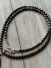 Load image into Gallery viewer, Autumn Refresh Victorian Abalone and Peacock Pearl Sterling Silver Necklace
