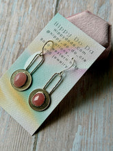 Load image into Gallery viewer, Pink Guava Quartz and Canadian Coin Dangle Earrings

