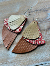 Load image into Gallery viewer, Daisy Mae Leather Dangles, Silver Hypoallergenic Hoops

