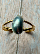 Load image into Gallery viewer, SALTY COLLECTION Mabe Pearl Mixed Metal Sterling and Brass Adjustable Cuff
