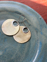 Load image into Gallery viewer, Hammered Boho Smooth Brass Disk Dangles
