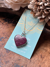 Load image into Gallery viewer, Indian Ruby Heart Sterling Silver Necklace
