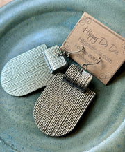 Load image into Gallery viewer, Silver Boho Geo Silver Leather Dangle Earrings,
