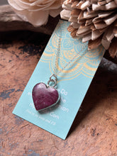 Load image into Gallery viewer, Indian Ruby Heart Sterling Silver Necklace
