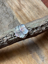 Load image into Gallery viewer, Low Tide Rainbow Tahitian Mother of Pearl Sterling Silver Flower Bracelet
