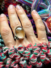 Load image into Gallery viewer, Rabbit Hair Rutilated Quartz Sterling Silver Ring, Sz 8.75
