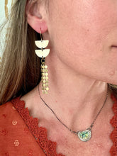 Load image into Gallery viewer, Boho Geometic Brass Fringe Dangles
