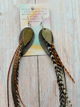 Load image into Gallery viewer, Light As A Feather FUN Rooster Feather Silver Earrings
