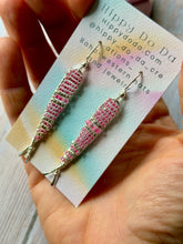 Load image into Gallery viewer, Cheerful Pink Beaded Fishy Earrings

