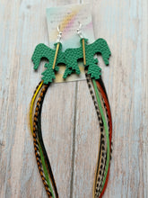 Load image into Gallery viewer, Light As A Feather FUN Rooster Feather Silver Earrings
