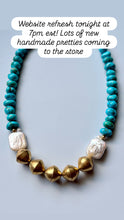Load image into Gallery viewer, Baroque Freshwater Pearl and Sonoran Turquoise Statement Necklace
