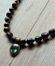Load image into Gallery viewer, SALTY COLLECTION Aquamarine and Peacock Baroque Pearl Sterling Silver Necklace
