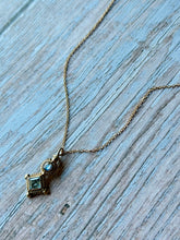 Load image into Gallery viewer, Vintage Labradorite and Topaz  Gold Fill Necklace
