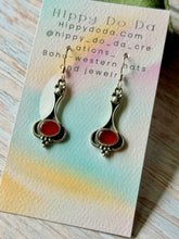 Load image into Gallery viewer, Vintage Carnelian Oxidized Sterling  Silver  Dangle Earrings
