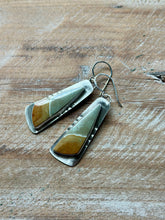 Load image into Gallery viewer, Matte Sterling Silver Picture Jasper Earrings
