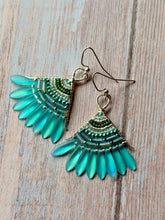 Load image into Gallery viewer, Boho Beaded Fan Earrings
