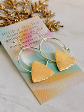 Load image into Gallery viewer, TBFL Collection, Mixed Metal Brass Trillion Dangle Earrings

