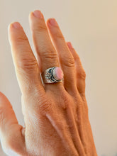 Load image into Gallery viewer, Floral Pink Conch Sterling Silver Wideband Ring, Size 9
