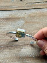 Load image into Gallery viewer, Matte Sterling Silver Picturesque Starry Night Jasper Cuff Bracelet
