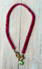 Load image into Gallery viewer, Fuchsia Beaded Carabiner Necklace

