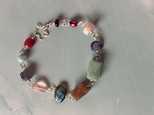 Load image into Gallery viewer, Color Therapy Sterling Silver Rainbow Gemstone Bracelet
