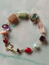 Load image into Gallery viewer, Color Therapy Gold Fill Rainbow Gemstone Bracelet
