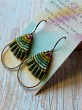 Load image into Gallery viewer, Rustic Copper Beaded Petal Fan Earrings, Hypoallergenic
