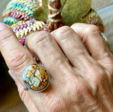 Load image into Gallery viewer, Ibis Jasper Sterling Silver Ring, Size 8.5

