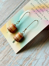 Load image into Gallery viewer, Barrel Banded Agate Sterling Silver Minimalist Earrings
