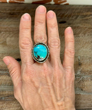 Load image into Gallery viewer, Kingman Turquoise, Sterling Silver Ring, Size 9.5
