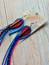 Load image into Gallery viewer, Light As A Feather FUN Rooster Feather Gold Earrings
