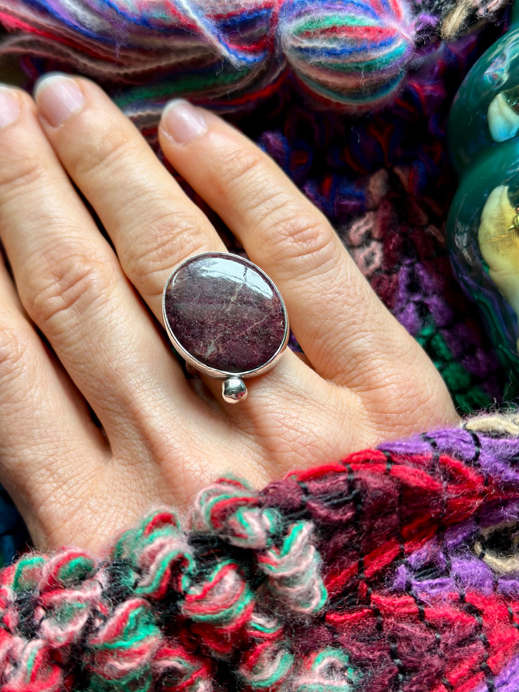 Eudialyte Sterling Silver Ring, Sz 6.5