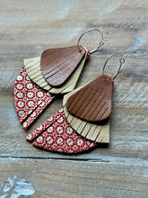 Load image into Gallery viewer, Daisy Mae Leather Dangles, Silver Hypoallergenic Hoops

