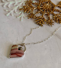 Load image into Gallery viewer, TBFL Collection, Windy Mountain Agate Sterling Silver Heart Necklace

