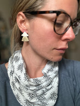 Load image into Gallery viewer, Mixed Metal Modern Trillion Post Earrings
