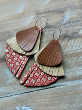 Load image into Gallery viewer, Daisy Mae Leather Dangles, Silver Hypoallergenic Hoops
