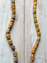 Load image into Gallery viewer, Autumn Refresh Vintage Sunflower Yellow Swirl Trade Beads Necklace
