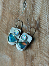 Load image into Gallery viewer, Sparkly Aurora Opal Sterling Silver Earrings
