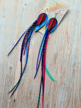 Load image into Gallery viewer, Light As A Feather FUN Rooster Feather Gold Earrings
