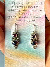 Load image into Gallery viewer, Garnet Sterling Silver Dangle Earrings
