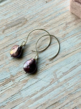 Load image into Gallery viewer, Sterling Silver Iridescent Peacock Pearl  Earrings
