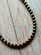 Load image into Gallery viewer, Oxidized Copper Pearl Necklace
